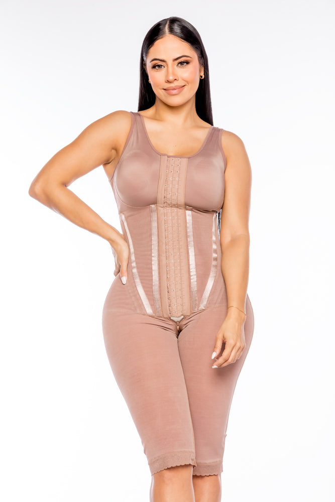 PEANUTBODY Reloj de Arena. Body Girdle Armhole 4 Hook with Zipper Women