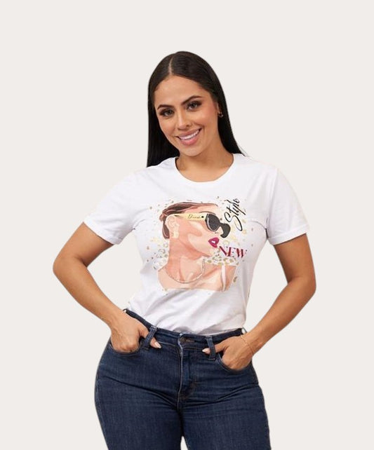 PEANUTBODY Fashion Casual T-Shirt Women D'versh by Peanutbody Cotton Casual Crew Neck Shortsleeve Top Womenswear Clothing Comfortable and elegant.