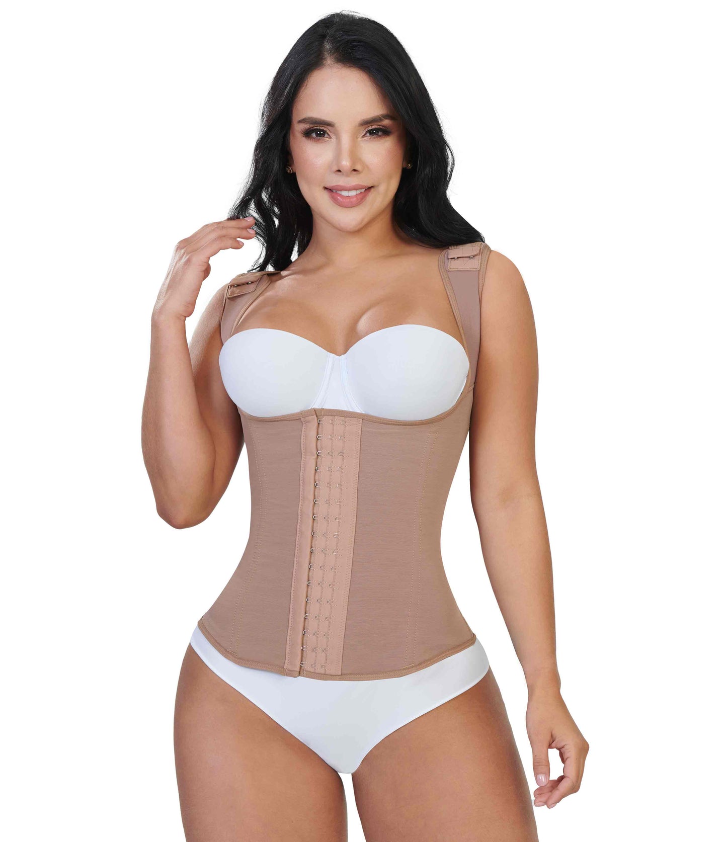 PeanutBody Vest Cincher Women 7 Metal bars, 3 Line hooks posture improve Ref. 10020