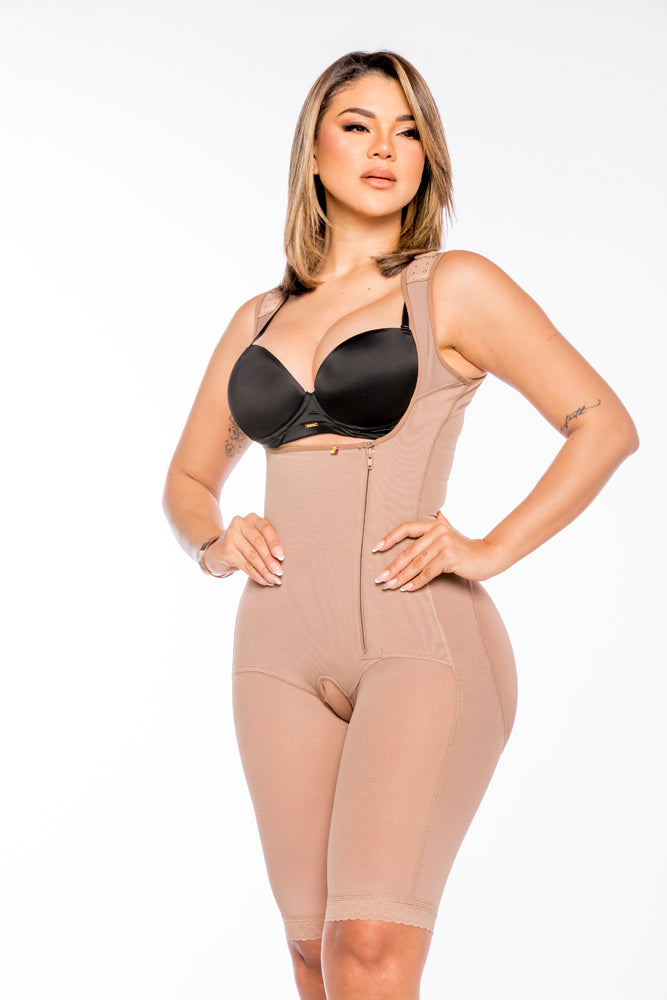 Faja con Cierre Cinturão lateral lateral Zíper Perna Shaper Meados da Coxa Modelador de Pernas Meados da Coxa Shaper Cintura Cincher Fit Shapewear Roupa Feminina Confortável Dia Roupa Interior Feminina Compressão